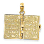 14K 3-D Moveable Hebrew Ten Commandments Book Charm