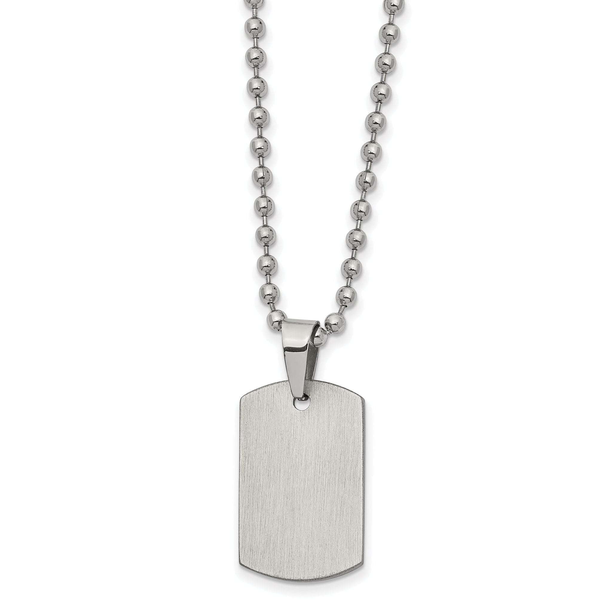 Reversible Dog Tag Necklace in Stainless Steel, 22" Main image