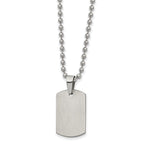 Reversible Dog Tag Necklace in Stainless Steel, 22"