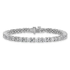 14k White Gold 10 carat Lab Grown Diamond VS/SI+ G+ Complete Princess and Round Tennis Bracelet