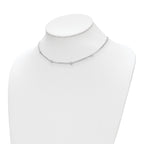 Sterling Silver Rhodium-plated CZ w/ 2in ext. Necklace
