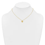 Sterling Silver Gold-tone Polished Beaded and Textured CZ Heart 16 Inch with 2 Inch Extension Necklace