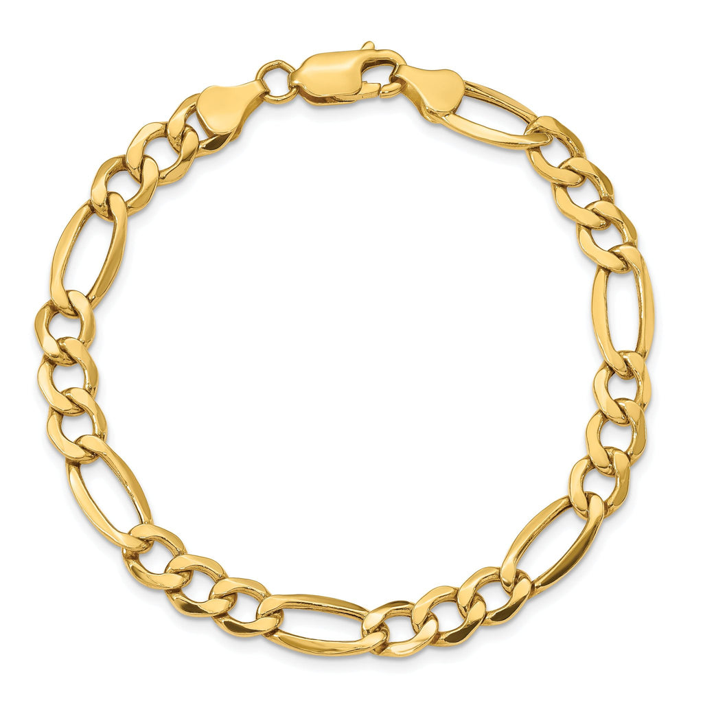 Figaro Chain Bracelet in 10K Yellow Gold, 7.3mm