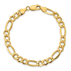 Figaro Chain Bracelet in 10K Yellow Gold, 7.3mm