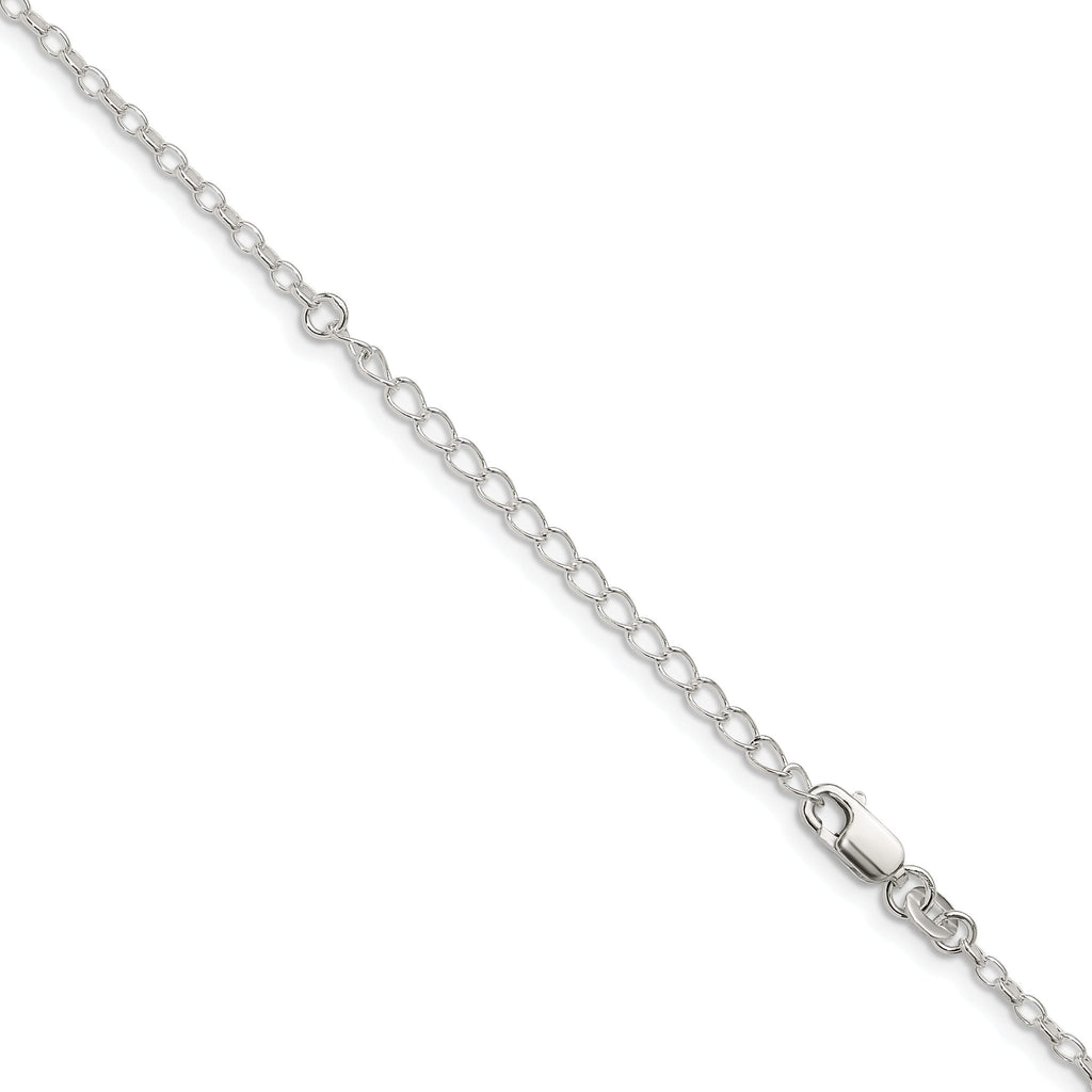 Oval Fancy Rolo Chain Necklace in Sterling Silver