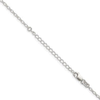 Oval Fancy Rolo Chain Necklace in Sterling Silver