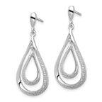 Sophia Jewelers Sterling Silver Diamond Dangle Earrings with Rhodium Finish