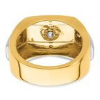 14k Two-tone Polished and Satin Men's Ring Mounting, Mounting Only