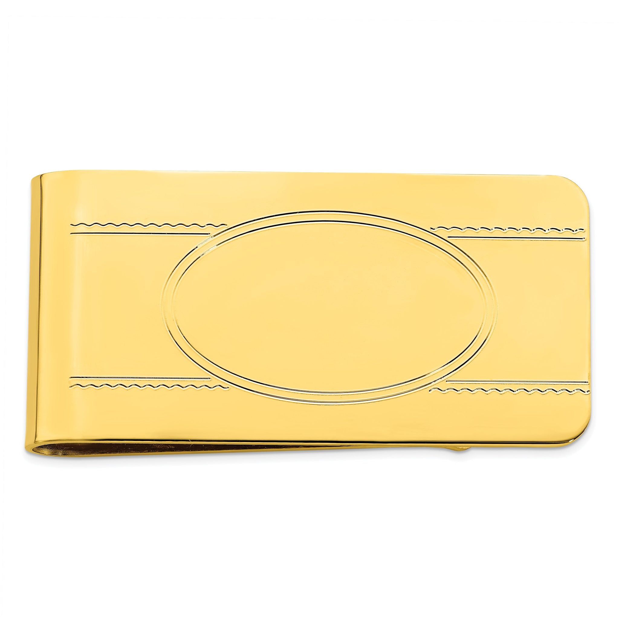Gold-plated Kelly Waters with Engraveable Area Money Clip Main image