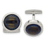 Stainless Steel Blue & Brown Cat's Eye Circle Cuff Links