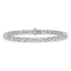 14k White Gold 9 7/8 carat Lab Grown Diamond VS+ F+ Complete Oval Tennis Bracelet