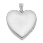 Sterling Silver Rhodium-plated 24mm Satin Enameled & Diamond Cut  Rose Locket