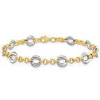 10K Two-tone Polished Fancy Link Bracelet