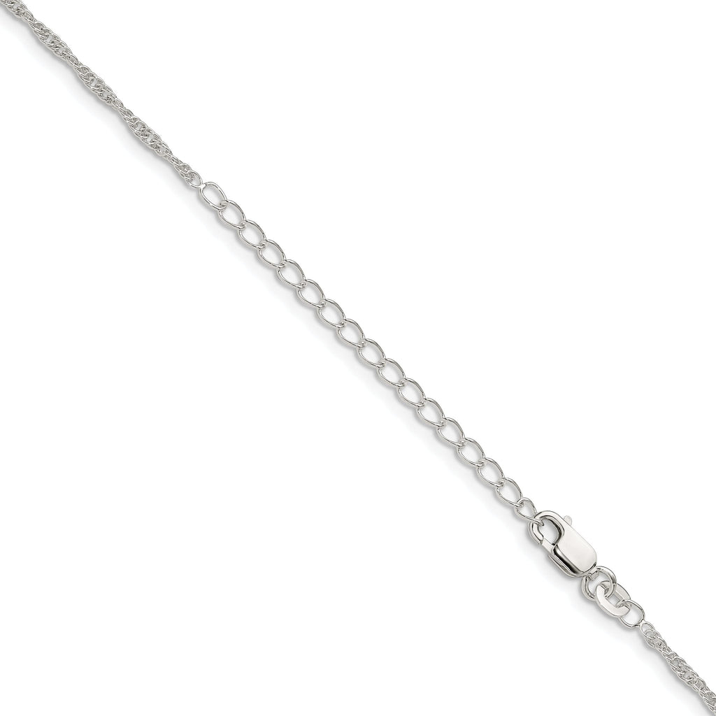 Loose Rope Chain Necklace in Sterling Silver, 1.95mm
