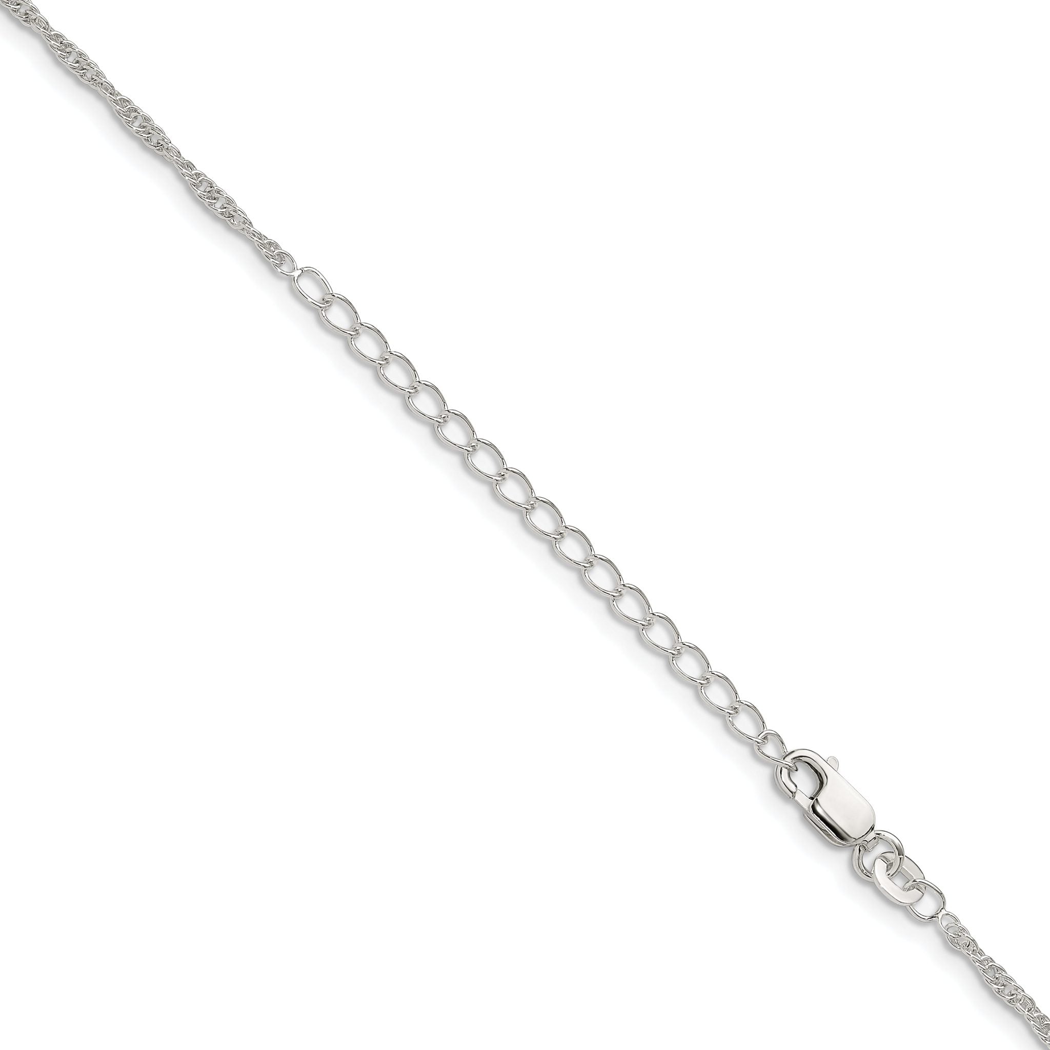 Loose Rope Chain Necklace in Sterling Silver, 1.95mm