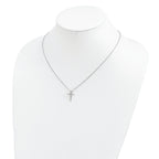 Cheryl M Sterling Silver Rhodium-plated Brilliant-cut CZ CroSterling Silver 18 Inch Necklace