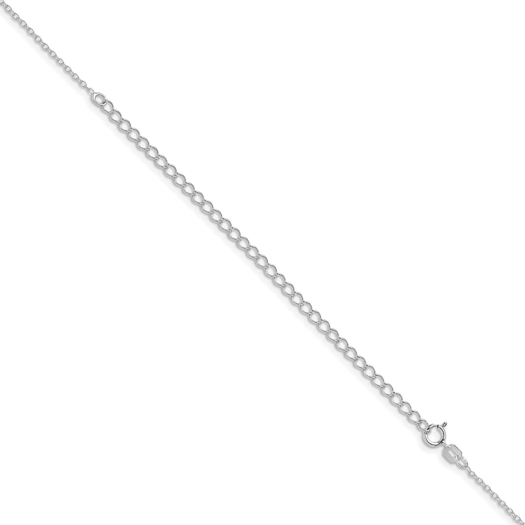 Sterling Silver Rhodium-Plated 1.1mm Forzantine Cable Chain With 2in Extension
