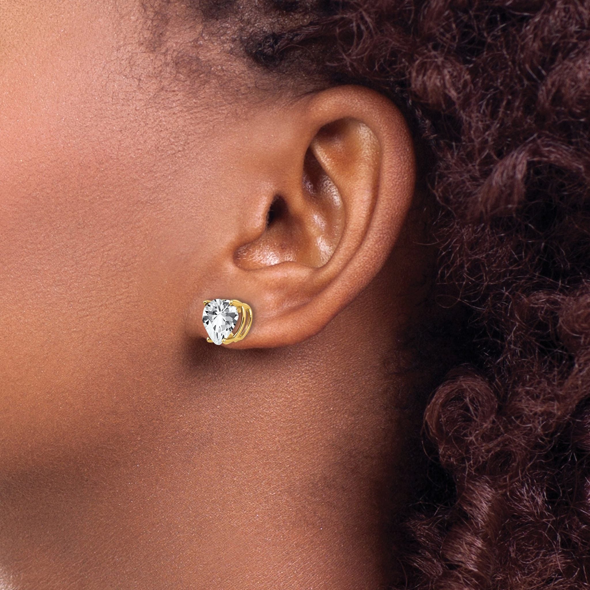 14k 8mm Heart Cubic Zirconia earring