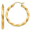 14k Polished 3mm Twisted Hoop Earrings
