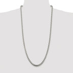 Sterling Silver Rhodium-plated 5.2mm Round Box Chain