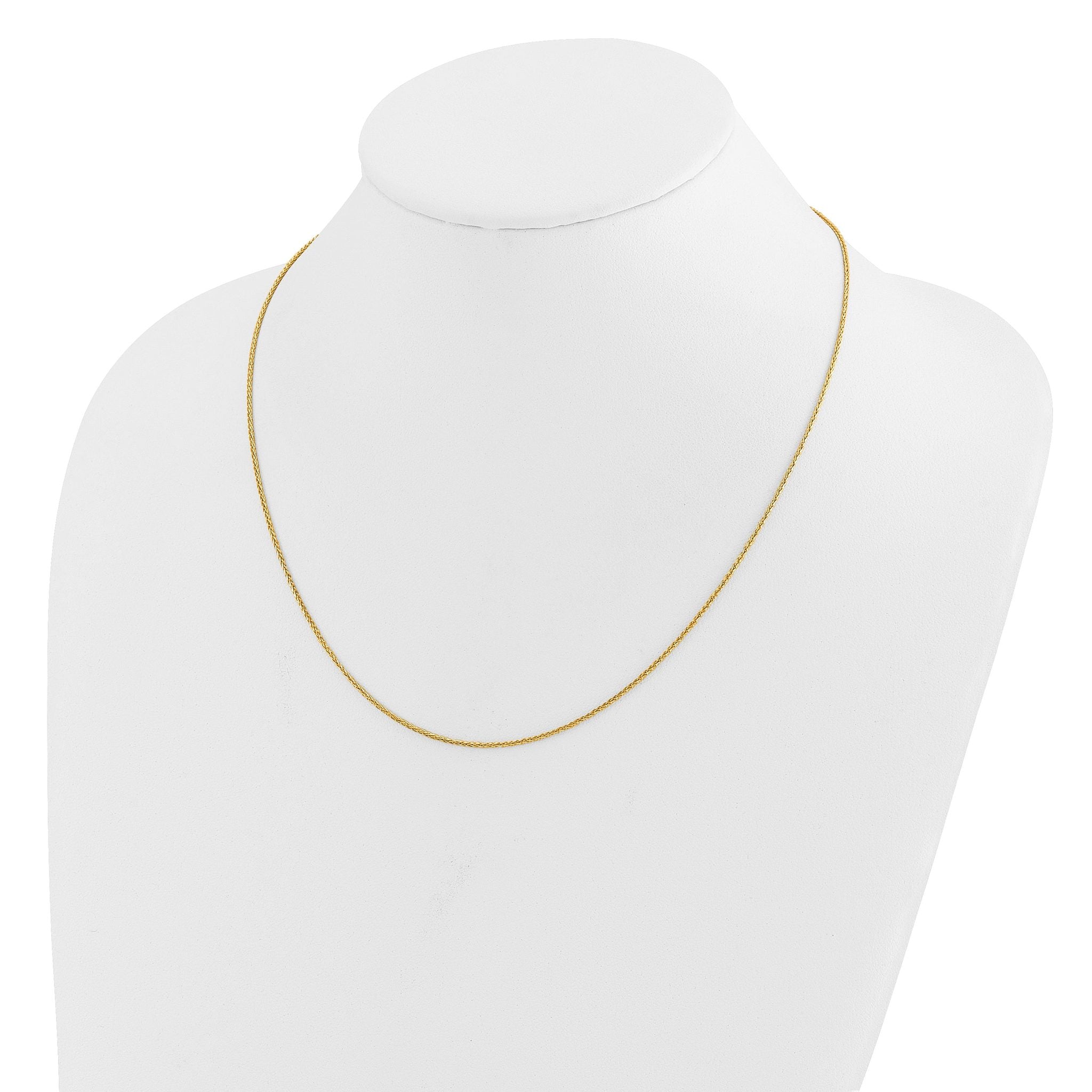 Diamond-Cut Wheat Chain Necklace in 14K Yellow Gold, 1.2mm