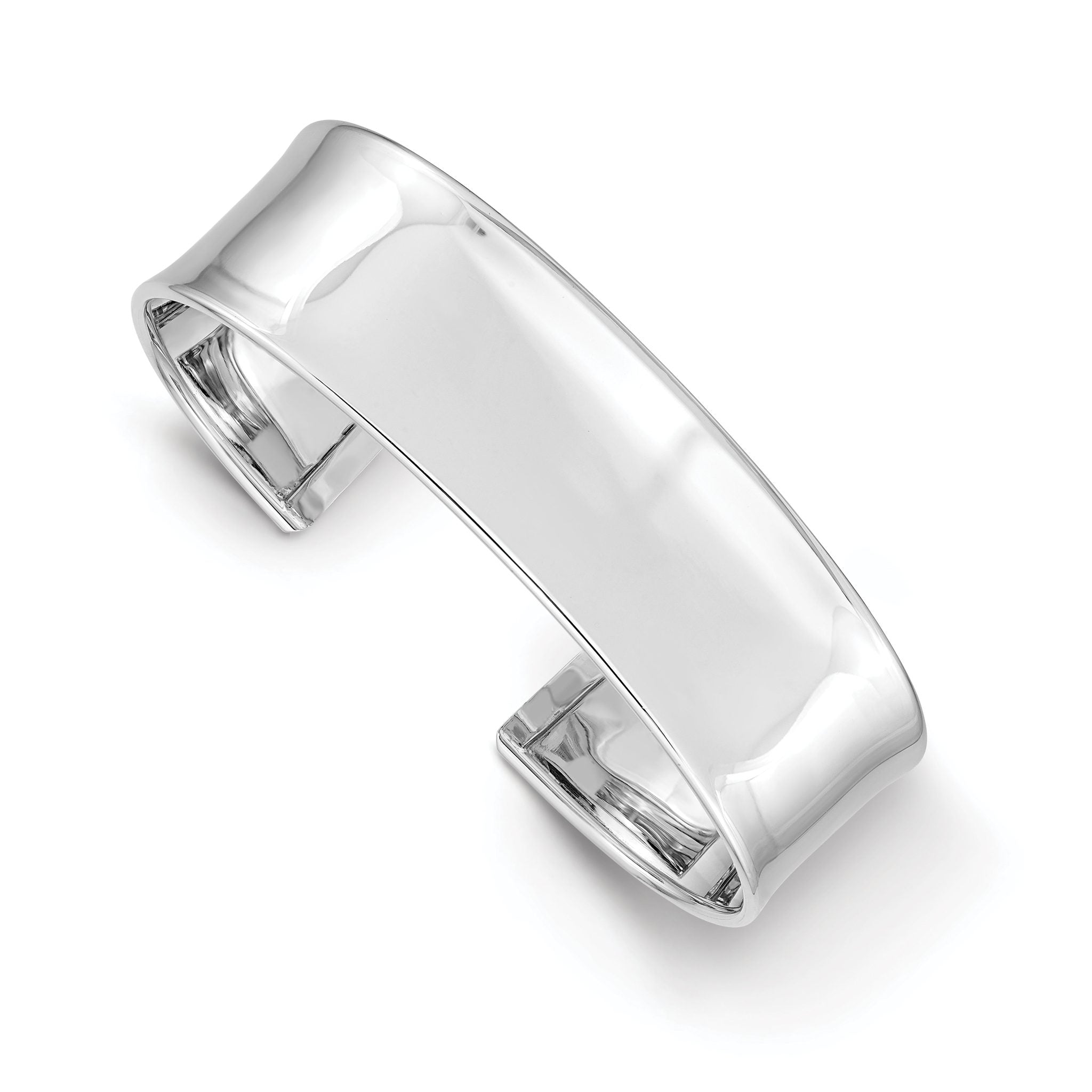 14K White Gold Polished Cuff Bangle Elegant Women's Bracelet Main image