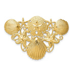 14K Gold Sea Life Diamond-Cut Slide Pendant for Omega Necklaces