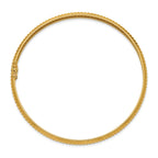 14K Yellow Gold Flexible Textured Bangle with Safety Clasp