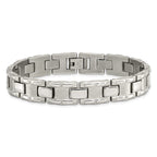 Stainless Steel Brushed and Polished Link Bracelet for Men
