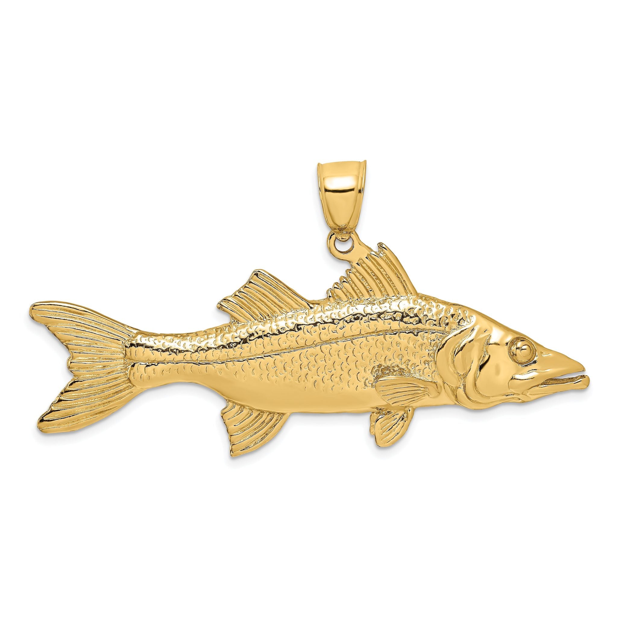 14K 3-D Snook Fish Charm