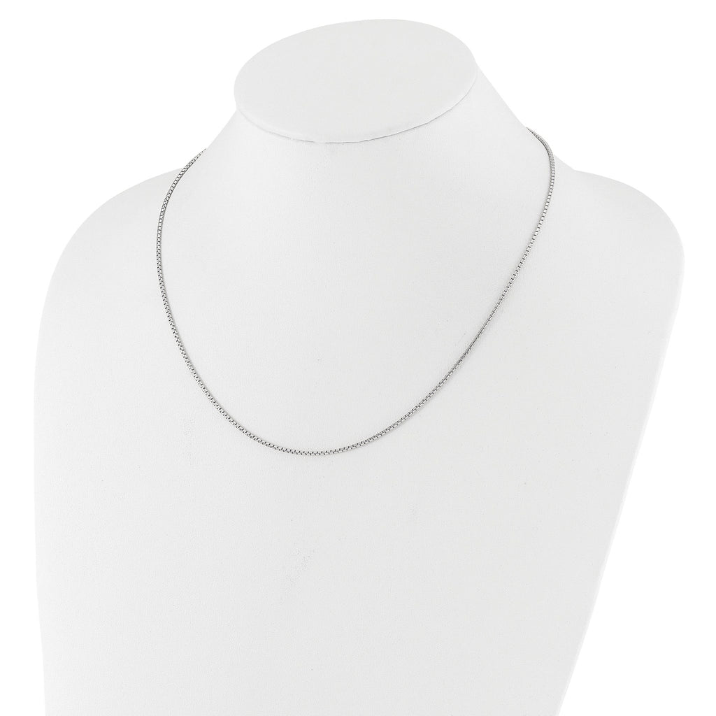 Sterling Silver RH-plated Adjustable 1.5mm Round Box Chain
