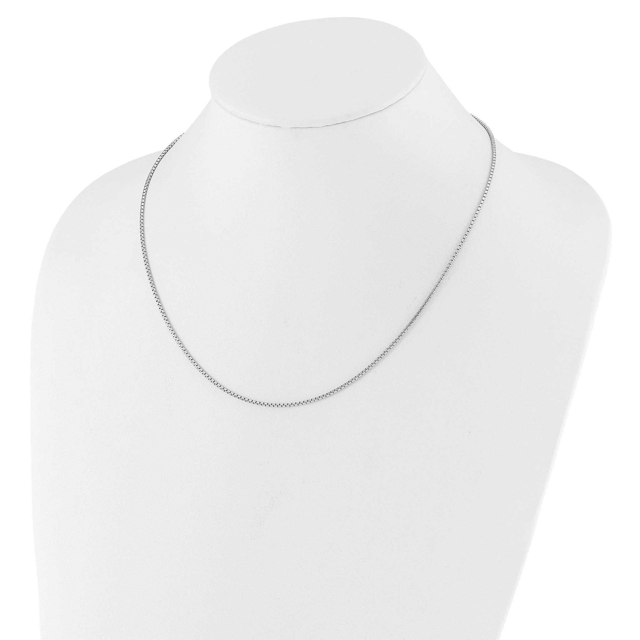 Sterling Silver RH-plated Adjustable 1.5mm Round Box Chain