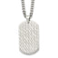Chisel Stainless Steel Brushed Polished and Textured Dog Tag on a 24 inch Curb Chain Necklace