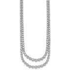 14k White Gold 14 7/8 carat Certified Lab Grown Diamond VS+ F+ Complete 18 inch Graduated Layered Tennis Necklace