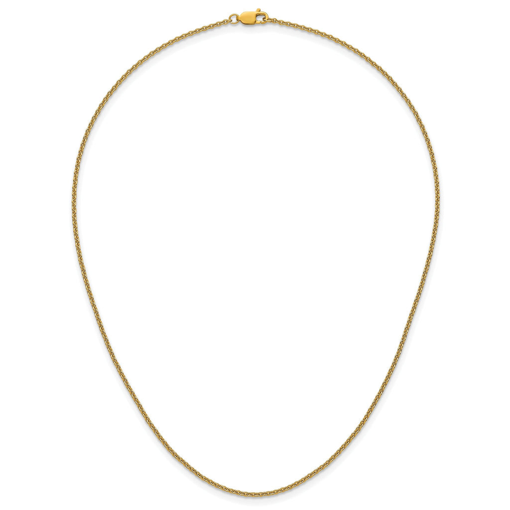 14K Gold Filled Polished Curb Chain Necklace in 2.3mm Width