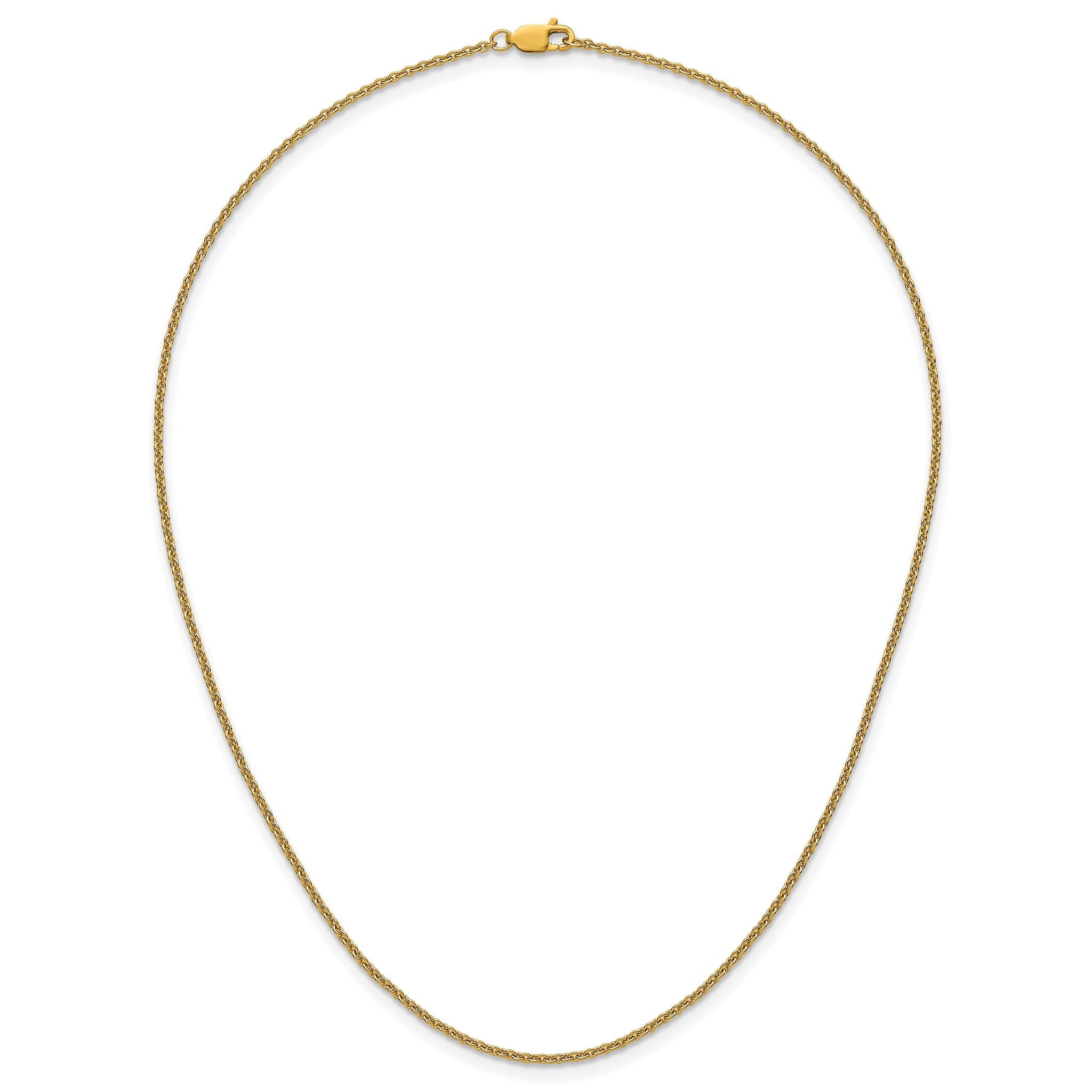 14K Gold Filled Polished Curb Chain Necklace in 2.3mm Width