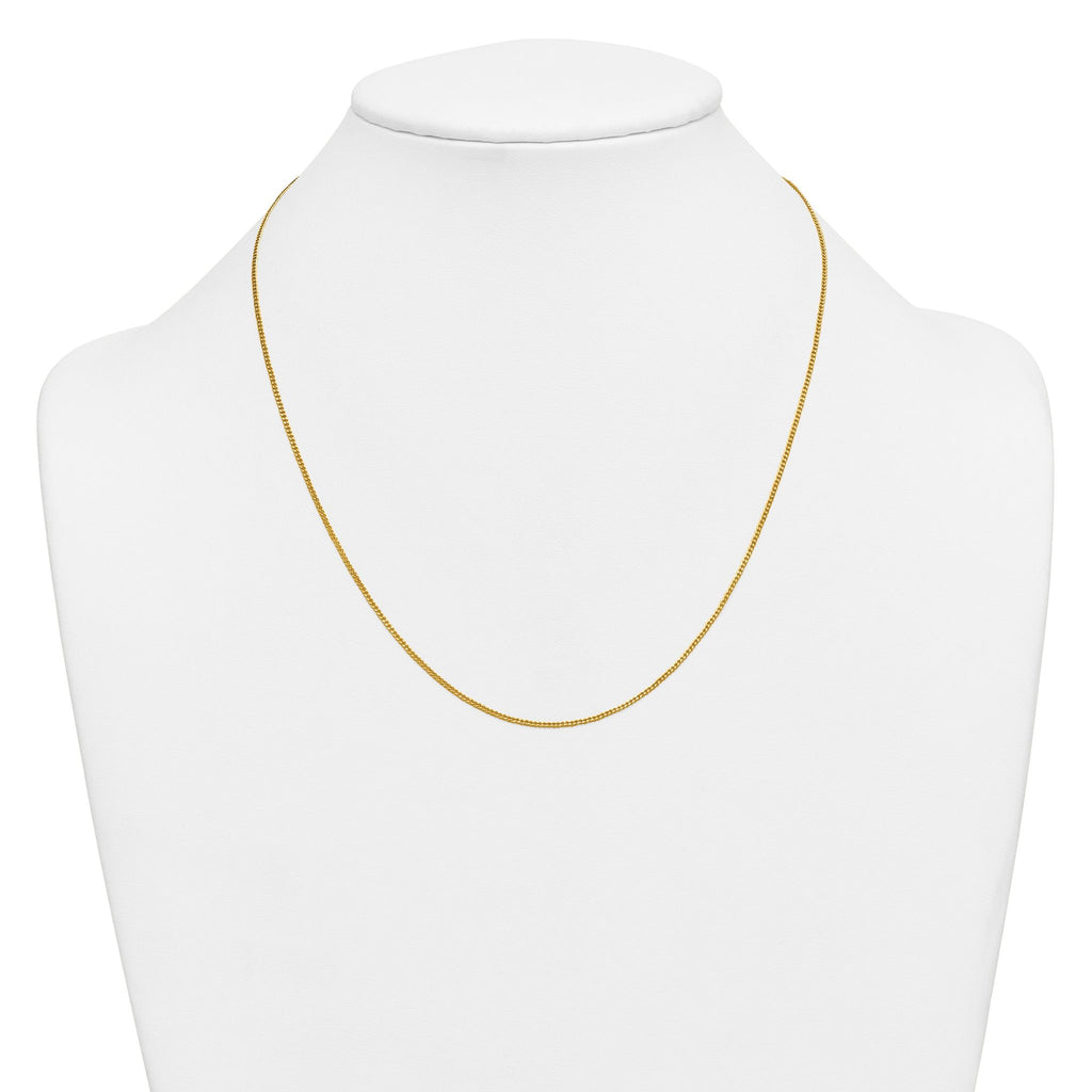 14K Gold Filled Polished Curb Chain Necklace in 1.25mm Width