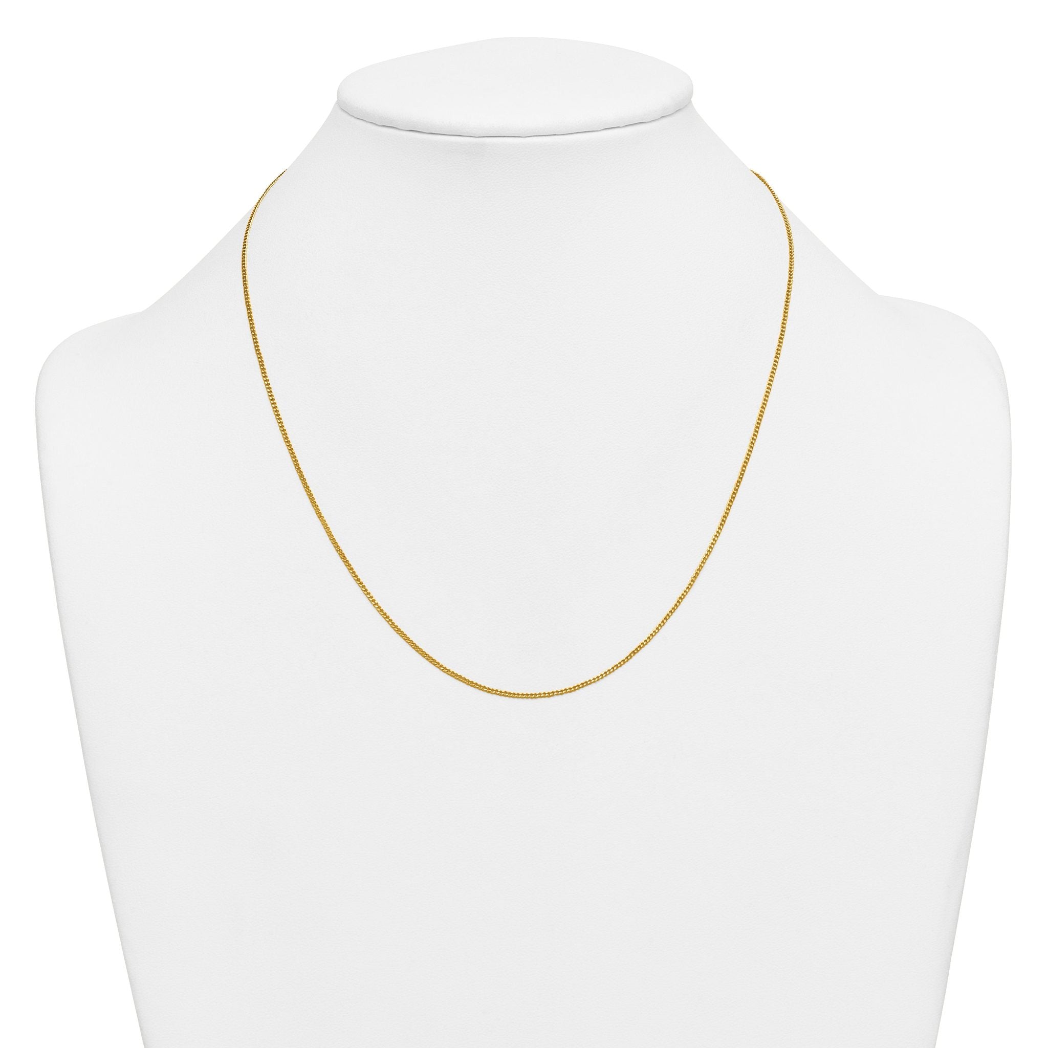 14K Gold Filled Polished Curb Chain Necklace in 1.25mm Width