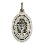 Sterling Silver 925 Miraculous Medal Pendant with Antiqued Finish Elegant Vintage Style