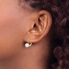 14k 6-7mm White Round Saltwater Akoya Cultured Pearl Leverback Earrings