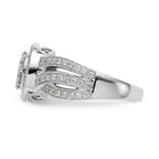 14K White Gold Complete Diamond Cluster Engagement Ring