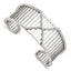Stainless Steel 25mm Polished with Crystals X Cuff Bangle Bracelet for Women