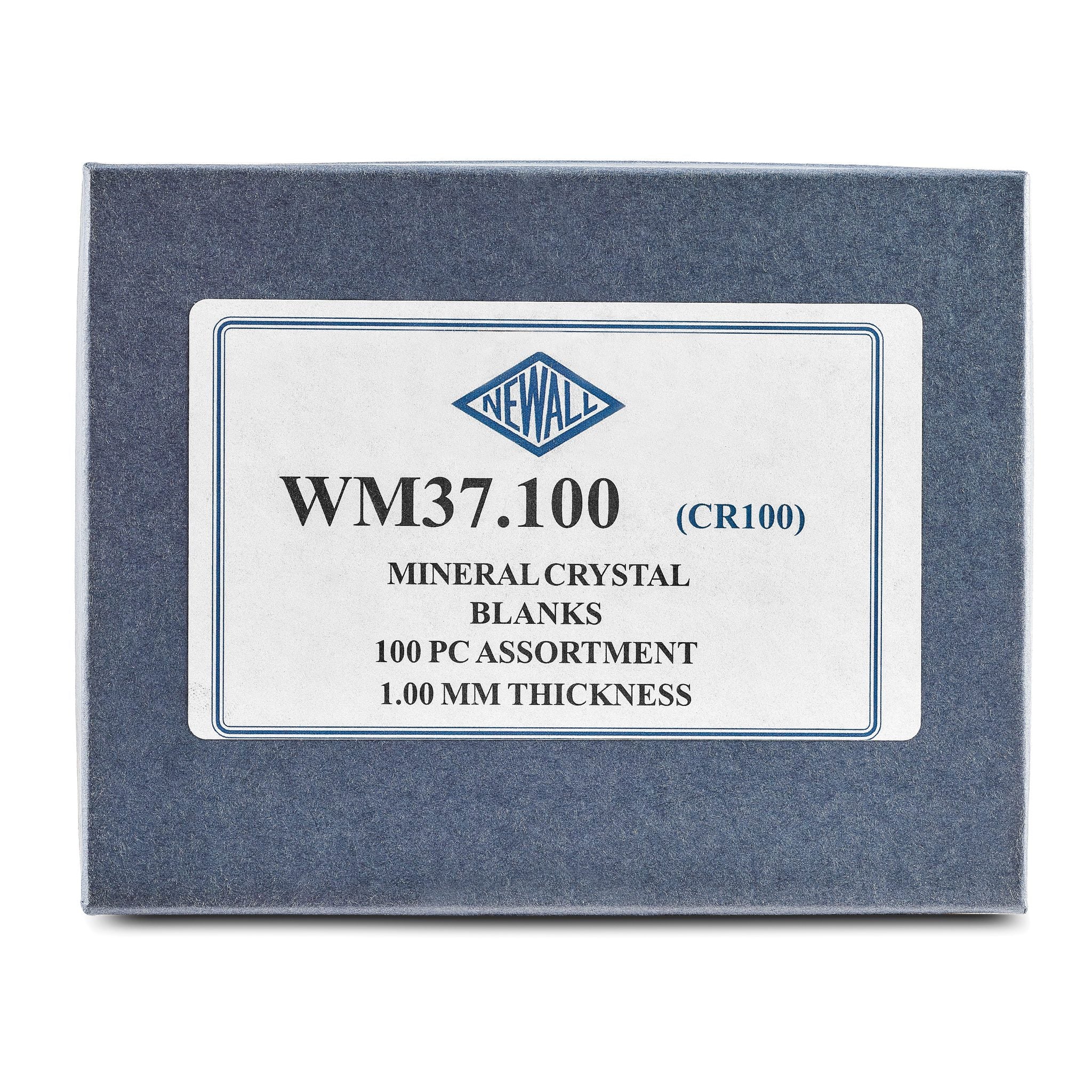 100-piece 1.00mm Flat Mineral Crystal Blanks Assortment