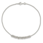 Sterling Silver 9inch Polished Fancy Love Ring Anklet
