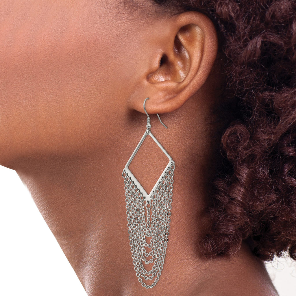 Stainless Steel Polished Drop Dangle Earrings for Women
