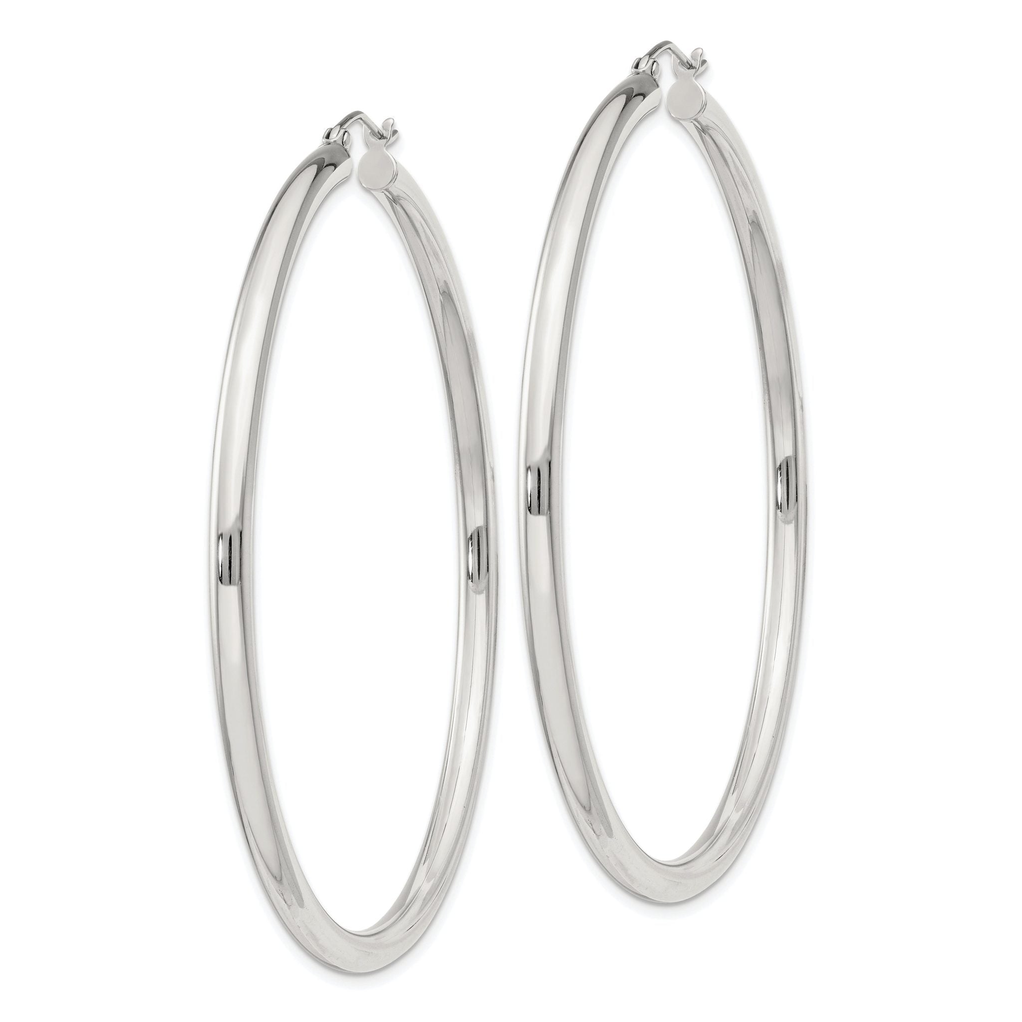 Sterling Silver 3mm Round Hoop Earrings Secondary image