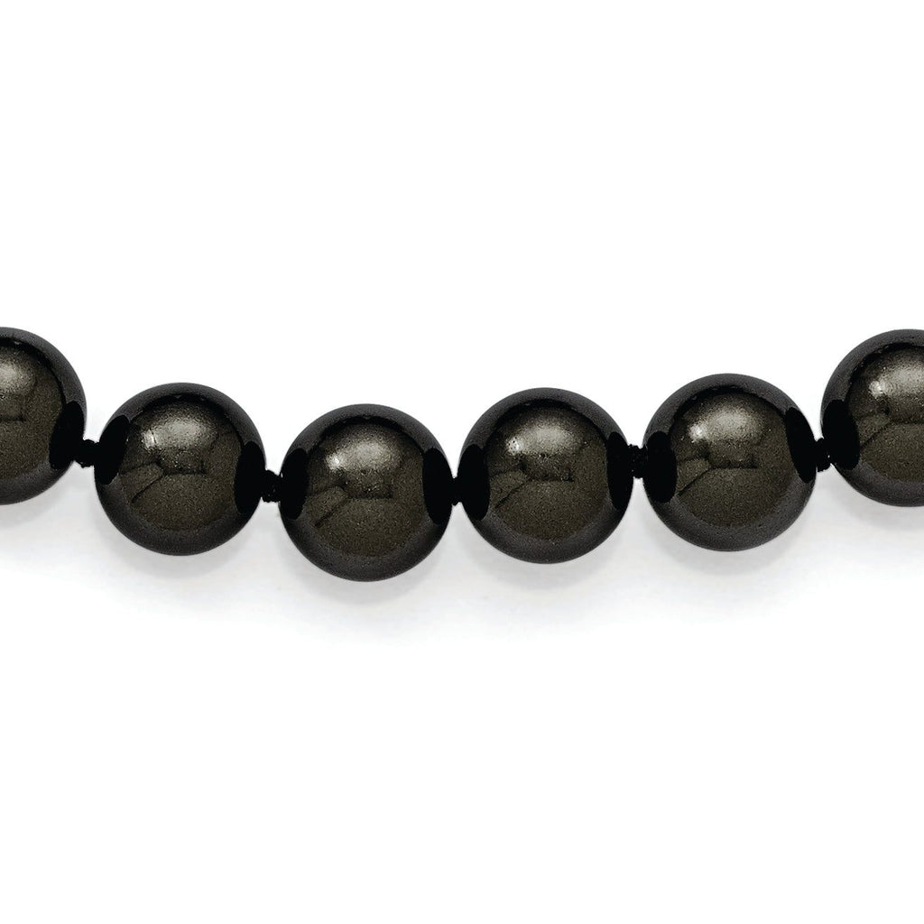 Sophia Jewelers Black Shell Pearl Hand-Knotted Slip-On Necklace 36 Elegant