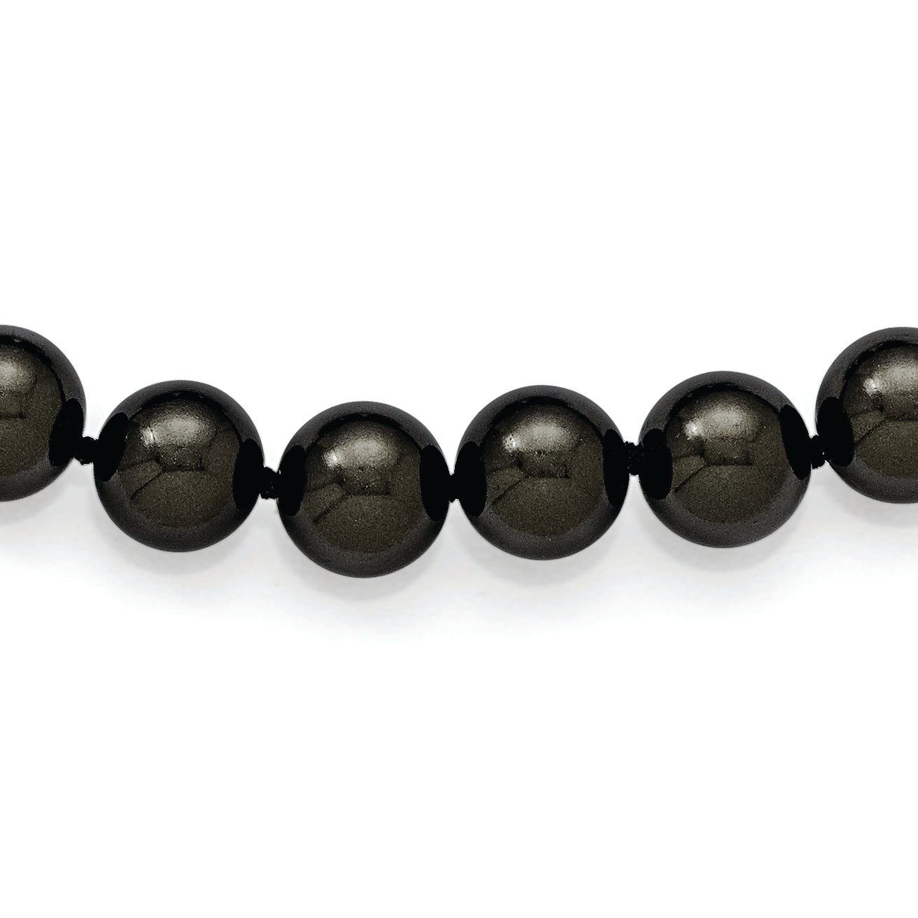 Sophia Jewelers Black Shell Pearl Hand-Knotted Slip-On Necklace 36 Elegant