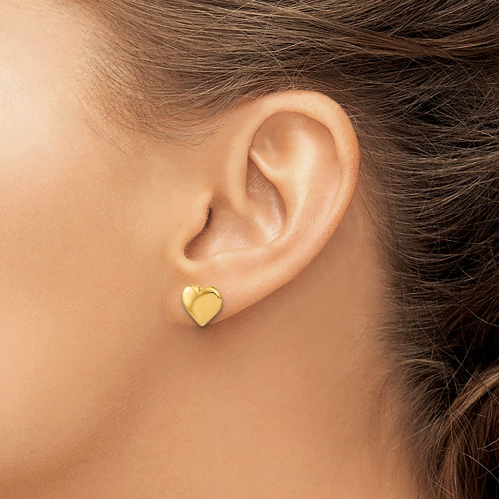 14K Polished Heart Post Earrings