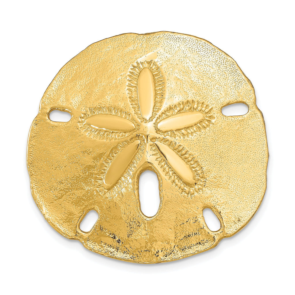14K Gold Sand Dollar Slide Pendant Fits 8mm & 10mm Omega, Polished Finish
